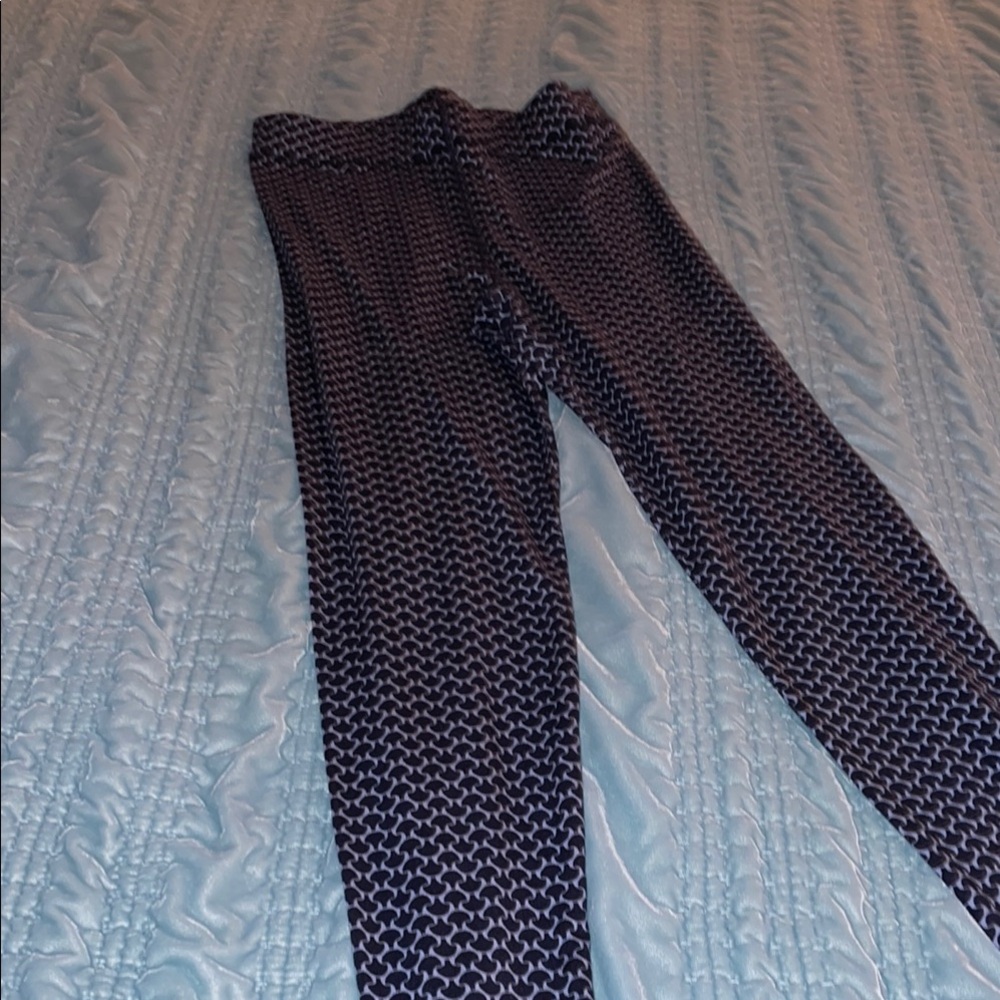 Boden Navy and White Patterned Leggings